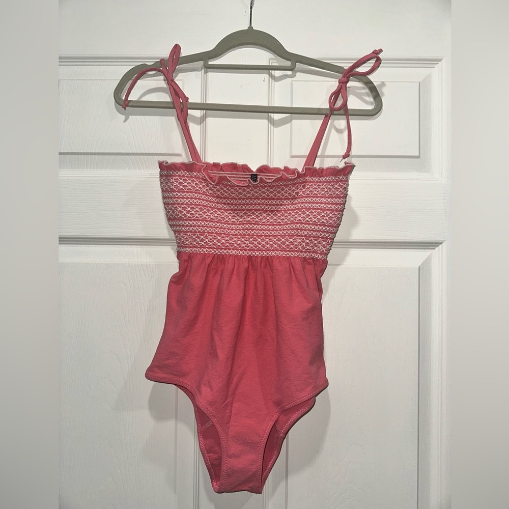 Lisa Marie Fernandez One Piece Selena Ruffle Pink